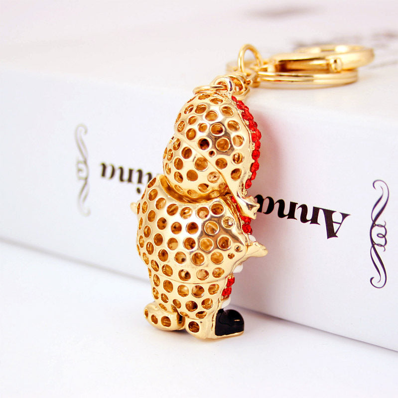 Wholesale Rhinestones Christmas Santa Claus Alloy Keychains